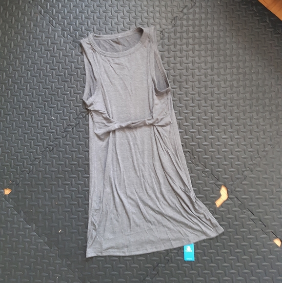 Cupshe Dark Grey Knotted Mini Tank Dress - Picture 1 of 5